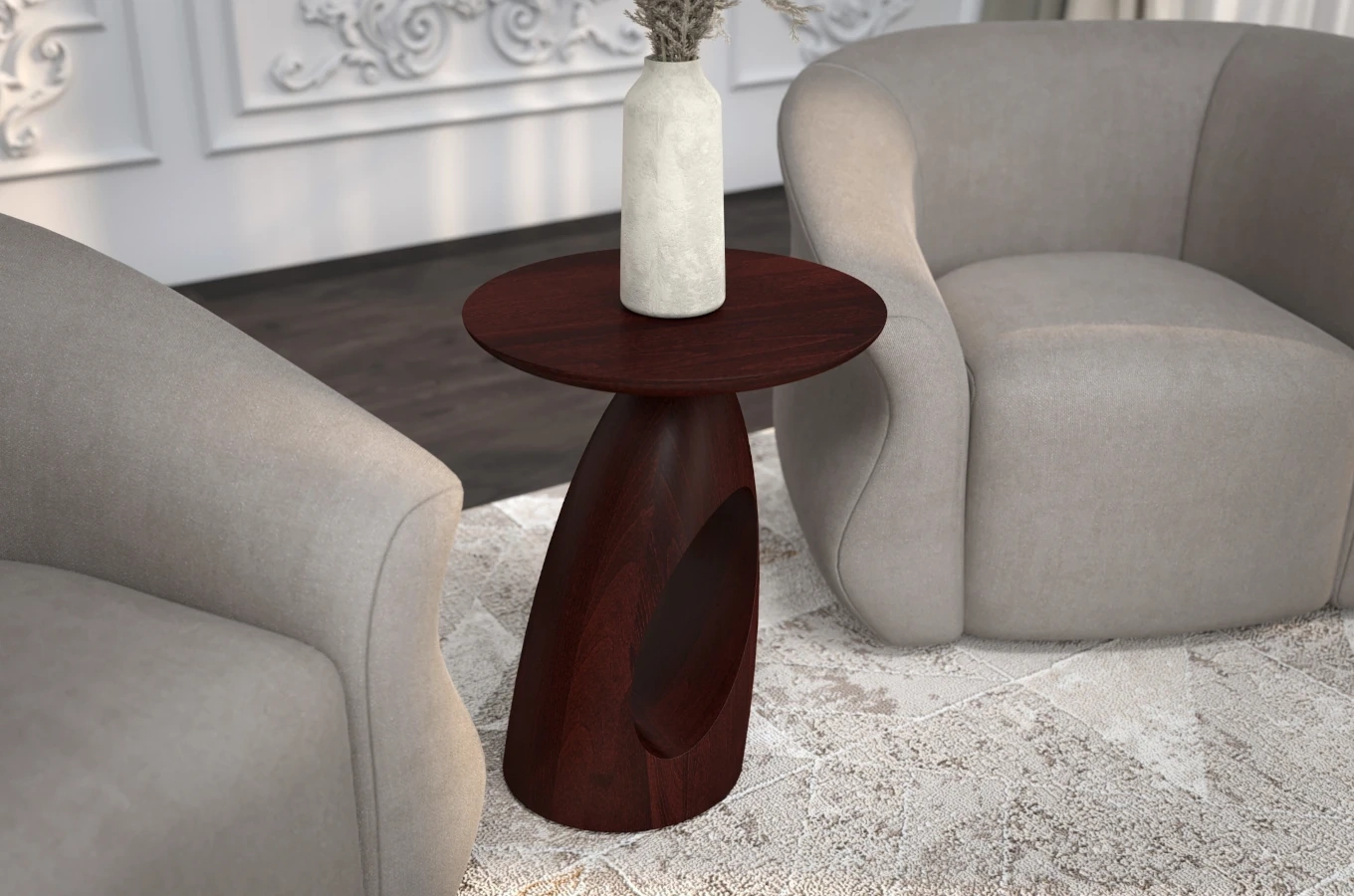 Stolik drewniany Kayani ISLAND różne kolory, wys. 40 cm