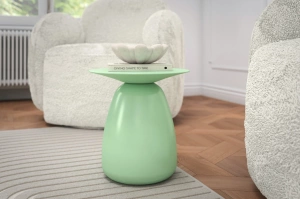 Stolik drewniany Kayani BAOBAB 34 różne kolory, wys. 34 cm / kolor pudrowa zieleń