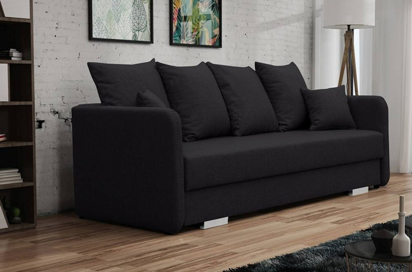 Nowoczesna rozkładana sofa JUAN z pojemnikiem na pościel