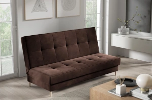 Nowoczesna sofa IRINA w skandynawskim stylu z funkcją spania i pojemnikiem na pościel