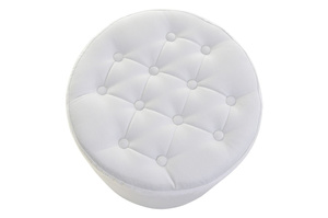 Elegancki okrągły puf RENEE z pikowanym siedziskiem / średnica 40 cm