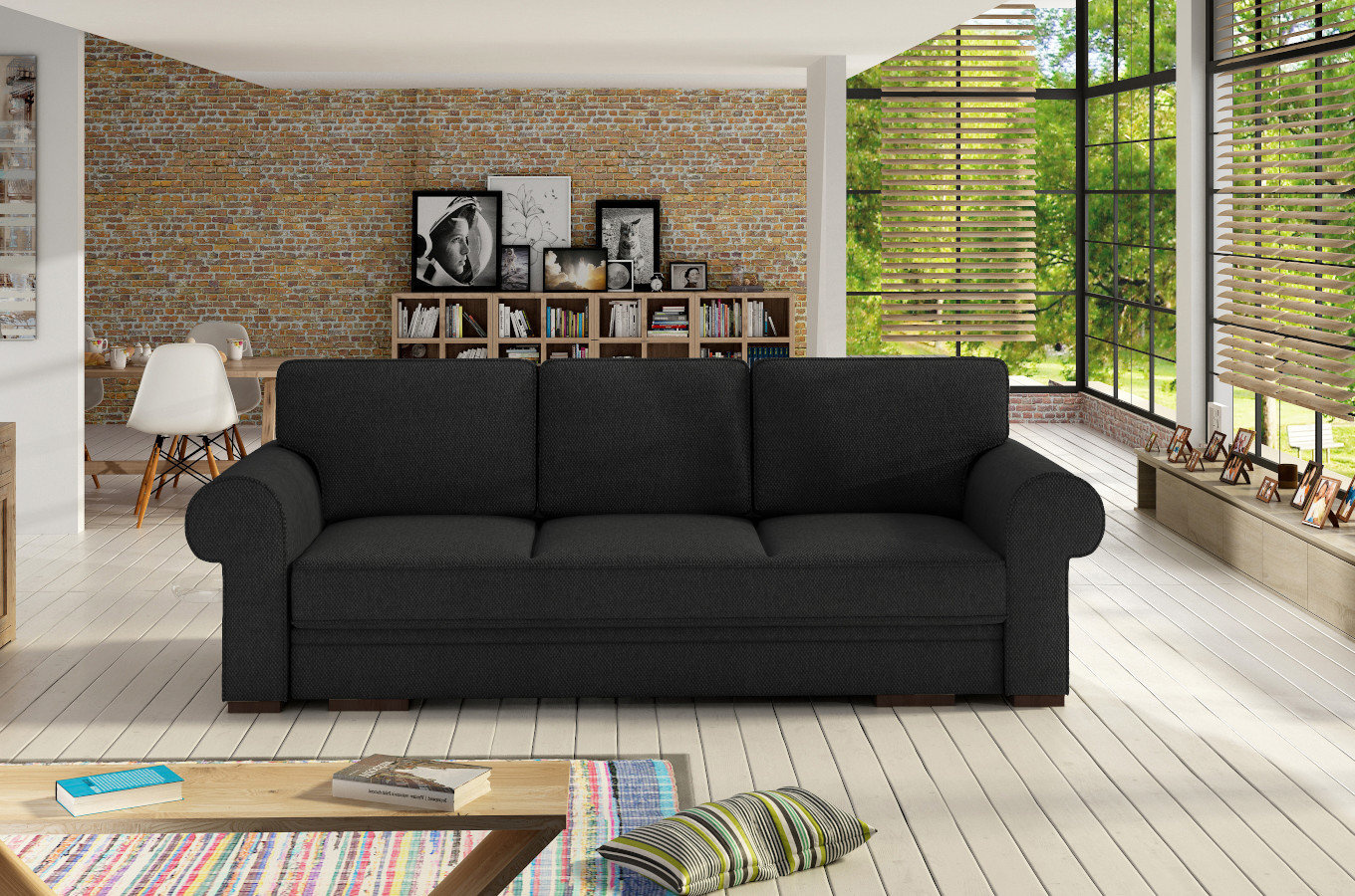 Elegancka rozkładana sofa CHESTER z pojemnikiem na pościel