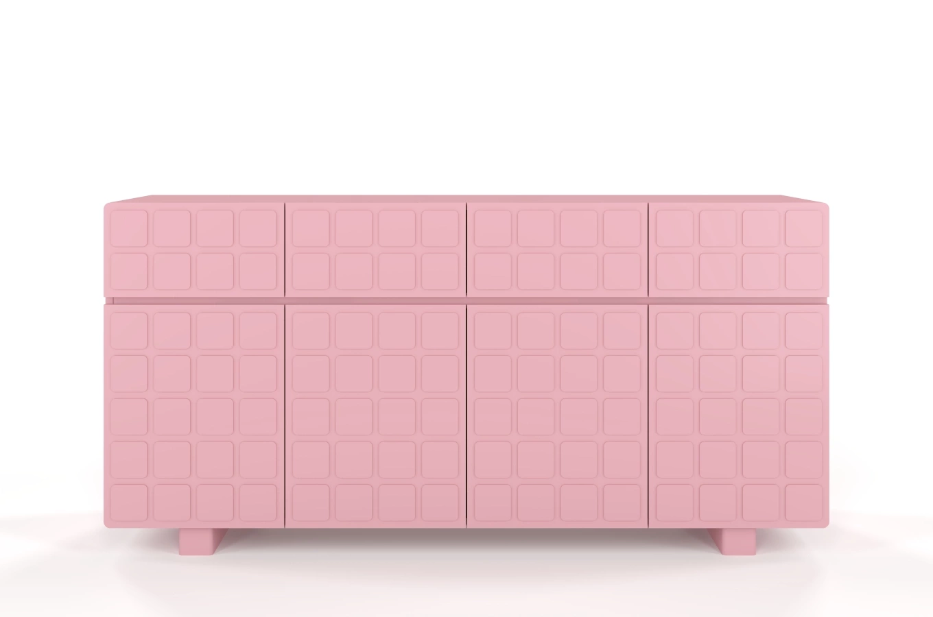 Nowoczesna komoda z frontami 3D Skandica CUBO LONG / kolor pudrowy róż / szer. 169 cm