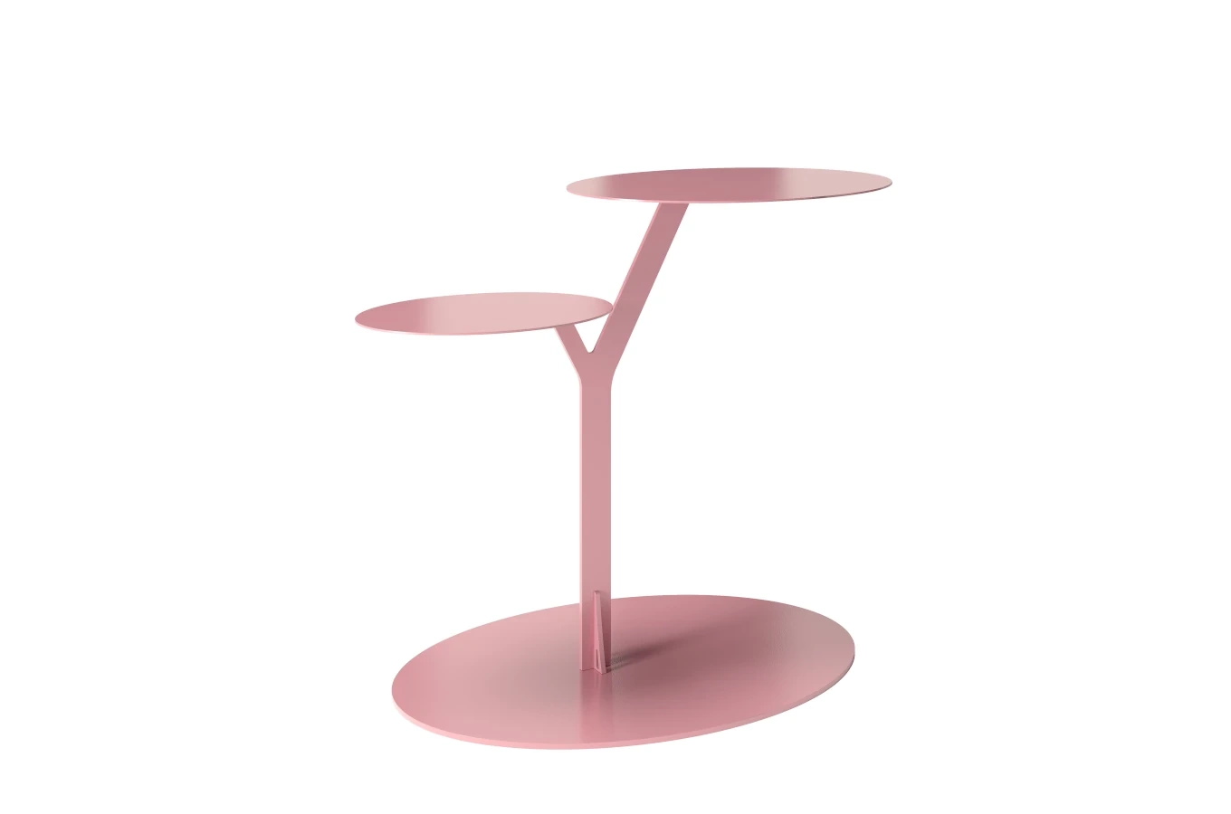 Metalowy stolik pomocniczy do salonu Kayani IROKO / kolor pudrowy róż