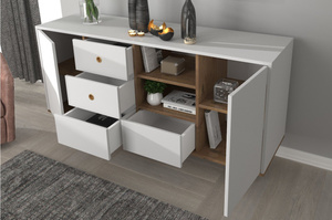 Biała nowoczesna komoda Skandica HARMONI / szer. 160 cm