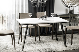 Nowoczesny rozkładany stół LIWIA 130-210 x 80 cm (biały połysk)