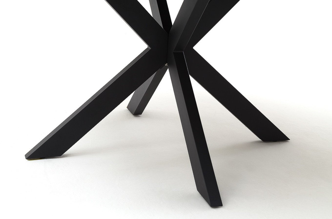 Okrągły rozkładany stół WINNIPEG na metalowych nogach / 120-160 x 120 cm