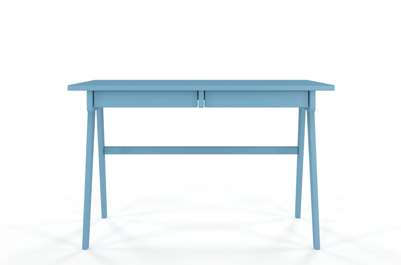 Drewniane biurko / toaletka z szufladami Visby EDDA / kolor pastelowy niebieski / 120x65 cm