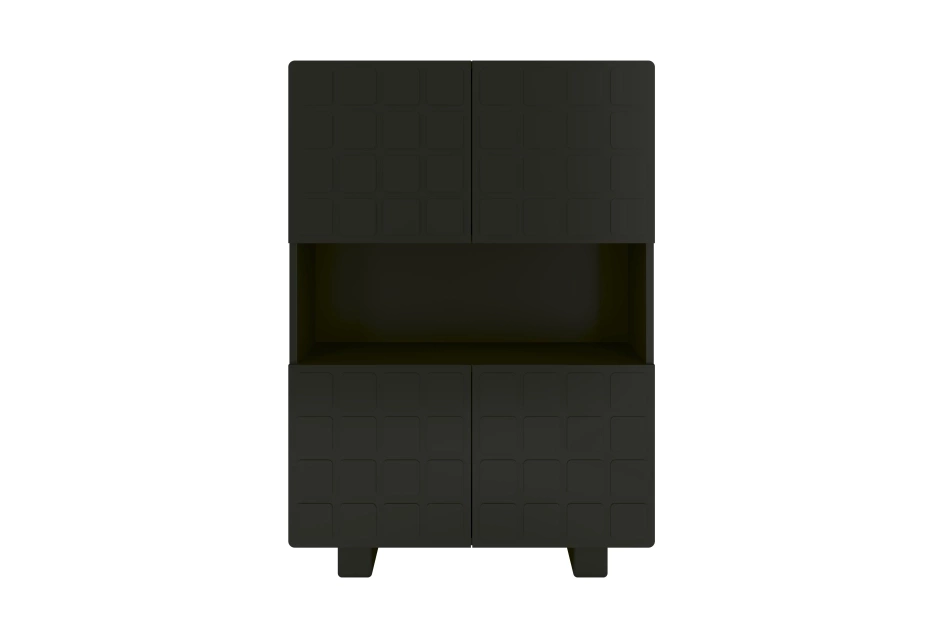 Nowoczesna komoda z frontami 3D Skandica CUBO HIGH / kolor czarny / szer. 85 cm