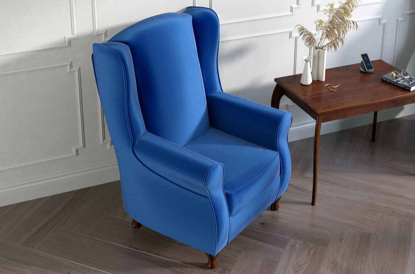 Elegancki tapicerowany fotel LARGO typu uszak