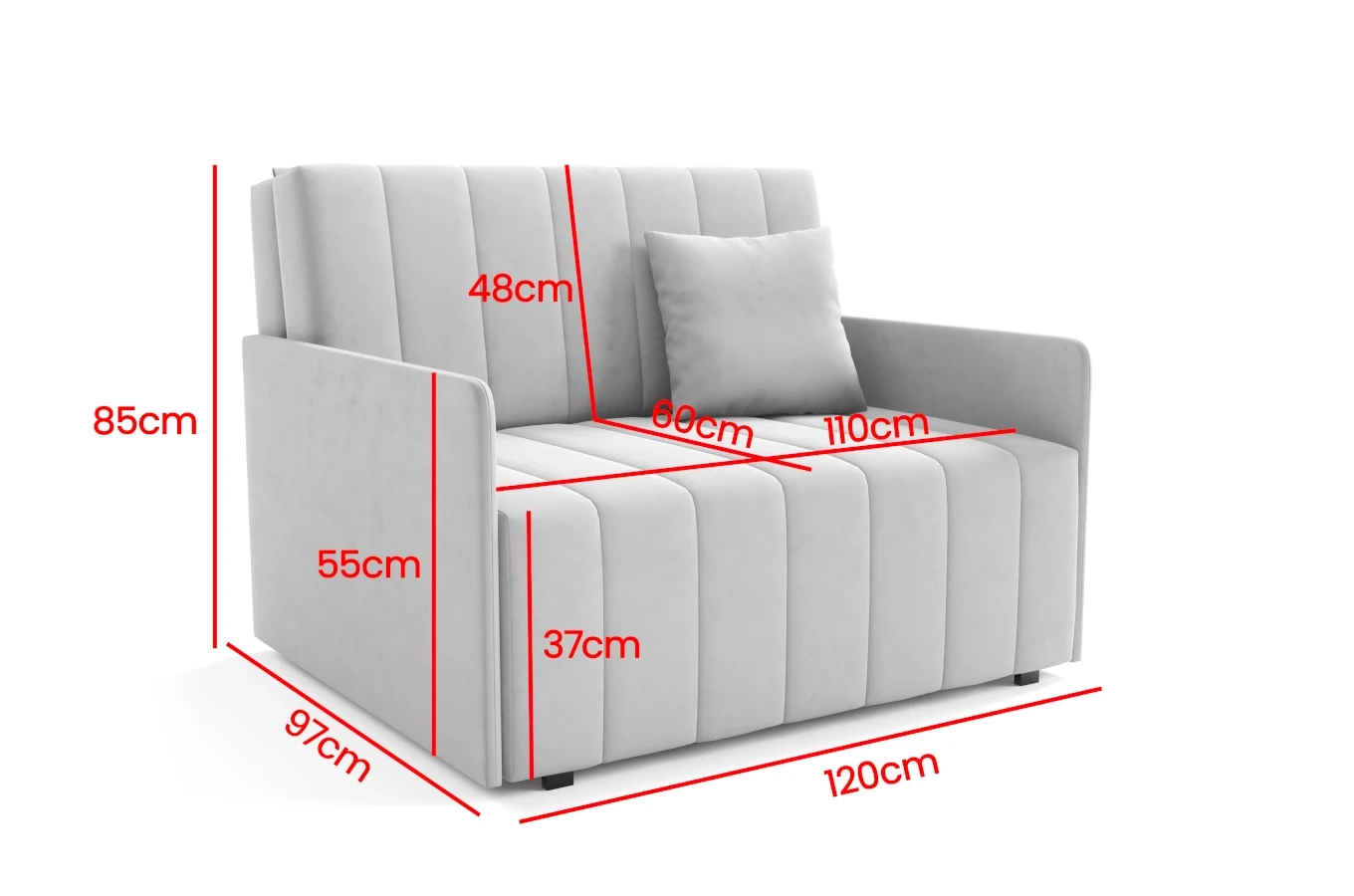 Rozkładana sofa SELENA SLIM 110 z funkcją spania / szerokość 120 cm