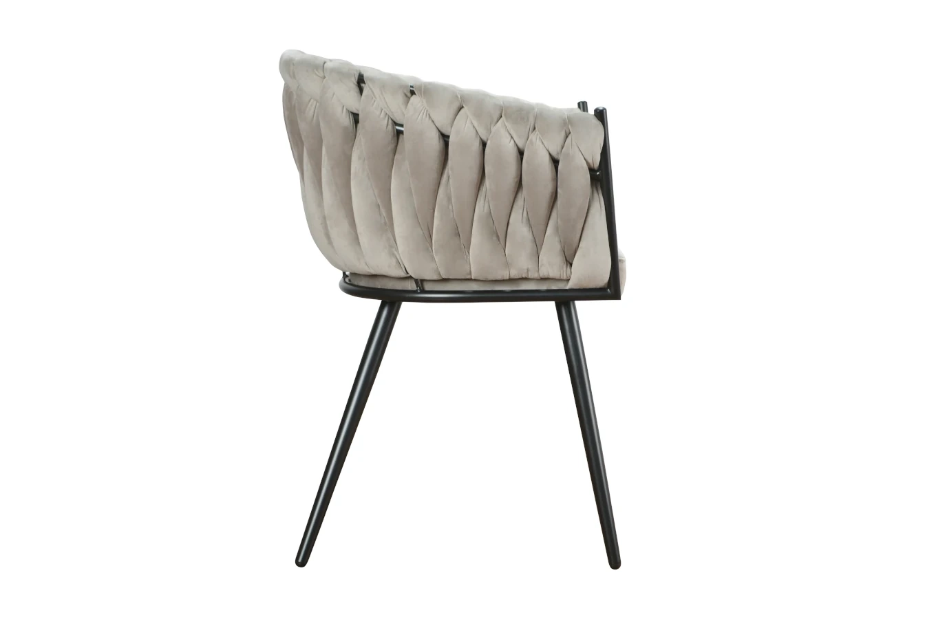 Nowoczesne krzesło SARA BLACK z plecionym oparciem