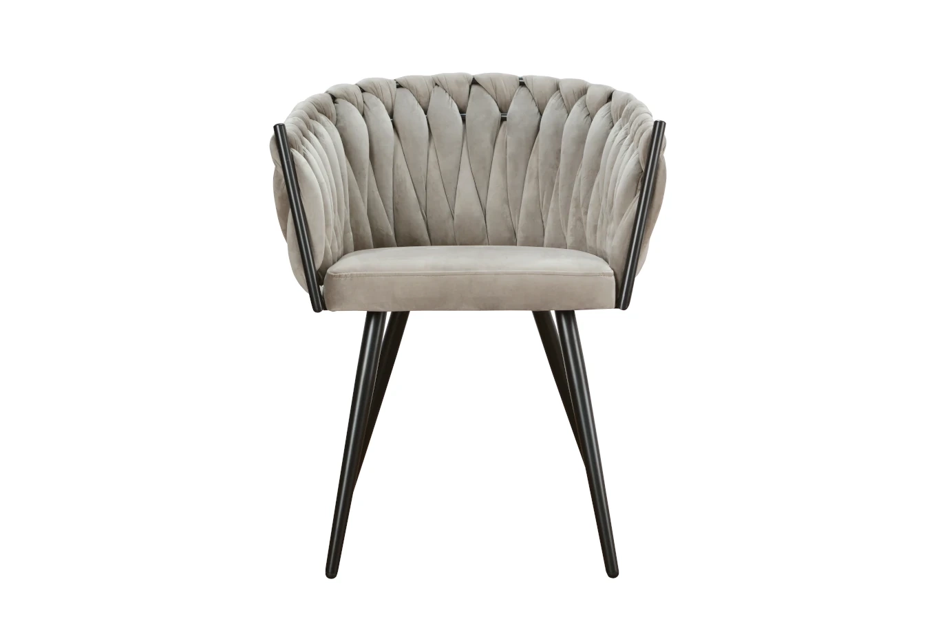 Nowoczesne krzesło SARA BLACK z plecionym oparciem