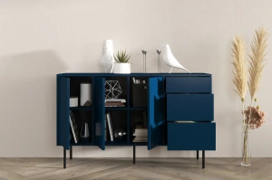 Granatowa nowoczesna komoda Dancan MIRKA / szer. 130 cm