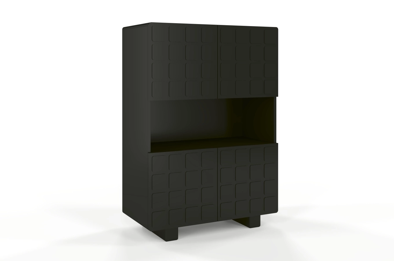 Nowoczesna komoda z frontami 3D Skandica CUBO HIGH / kolor czarny / szer. 85 cm