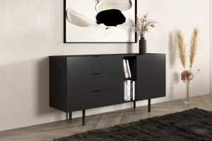 Nowoczesna czarna komoda z szufladami Skandica MYWAY / szer. 160 cm