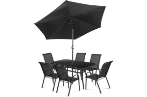 Czarny parasol ogrodowy MONTE / 3 m