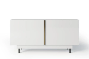 Elegancka biała komoda Dancan ARTEMISA ze złotymi dodatkami / szer. 163 cm