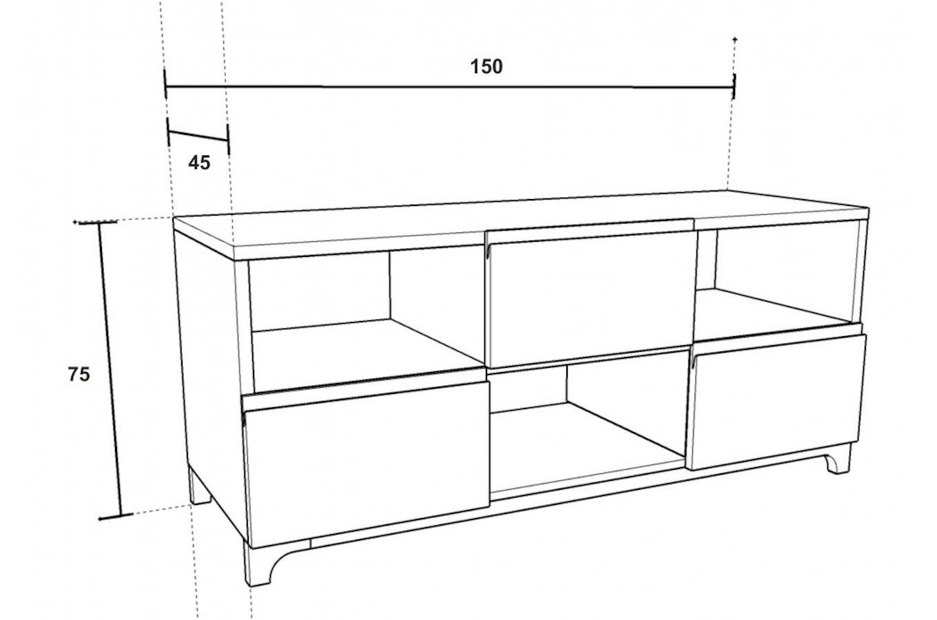 Komoda drewniana LUKE / szer. 150 cm