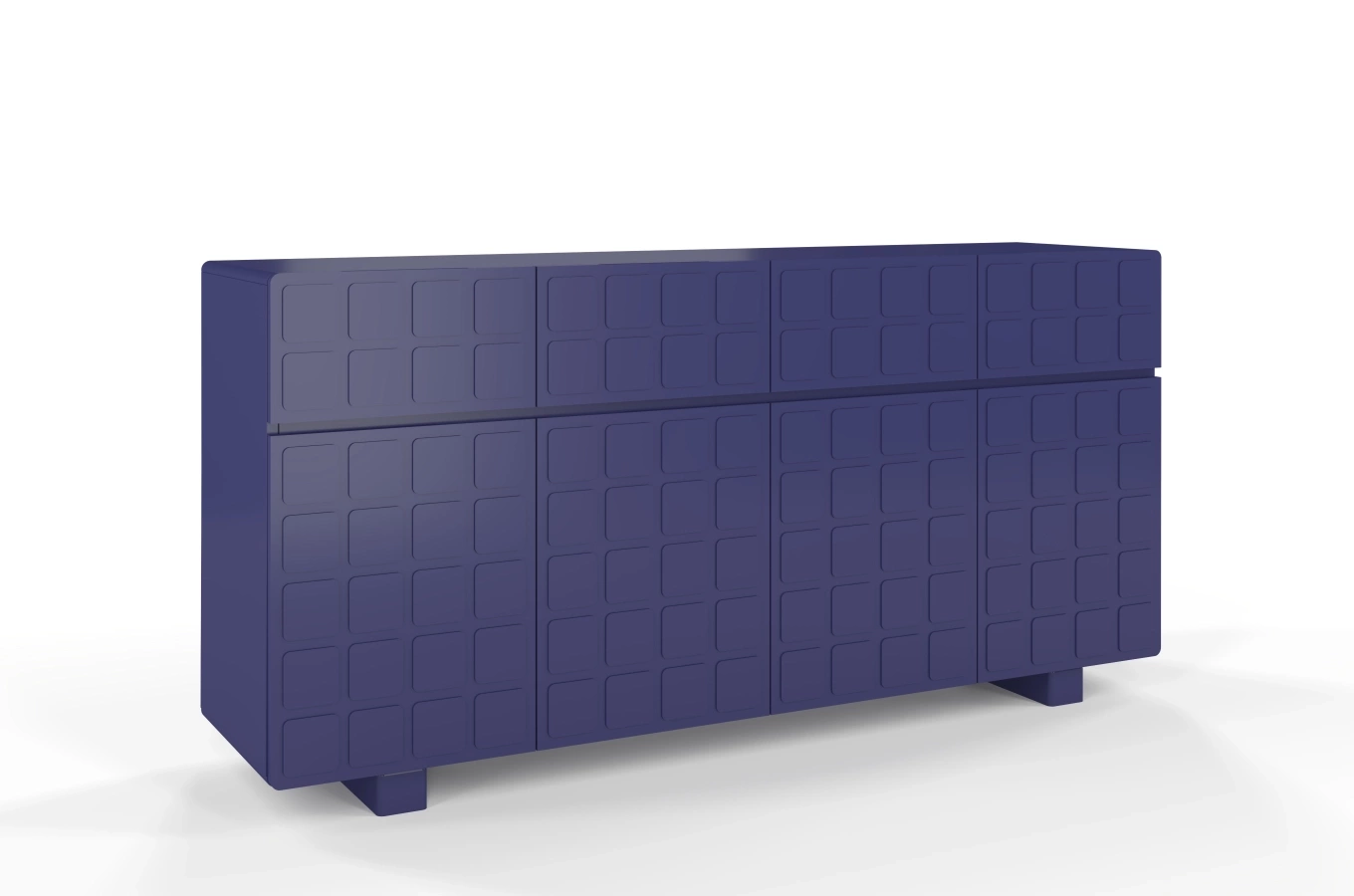 Nowoczesna komoda z frontami 3D Skandica CUBO LONG / kolor granat szlachetny / szer. 169 cm