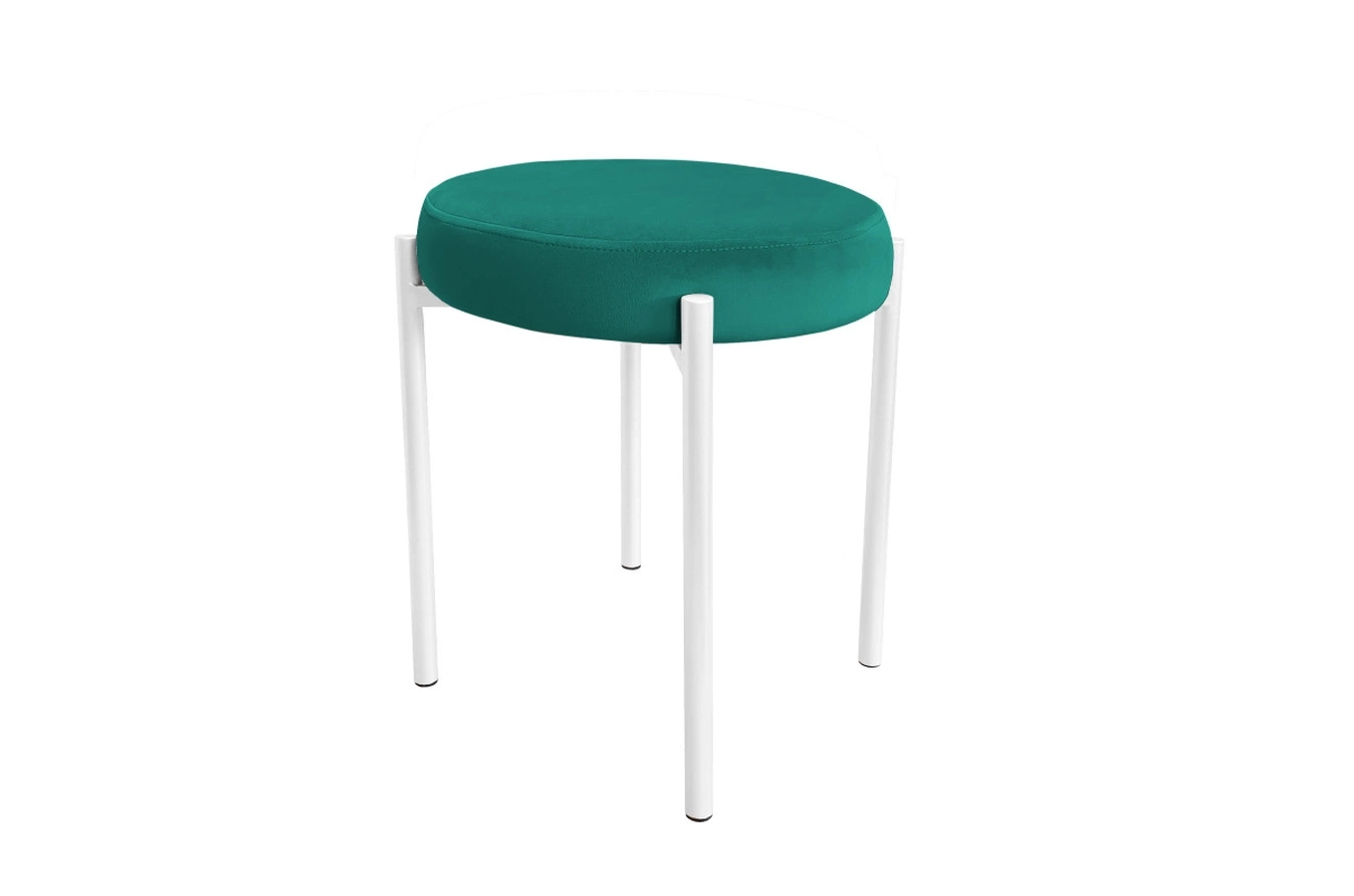 Tapicerowany taboret TERZO na metalowych nogach / kolor tkaniny + podstawy do wyboru!