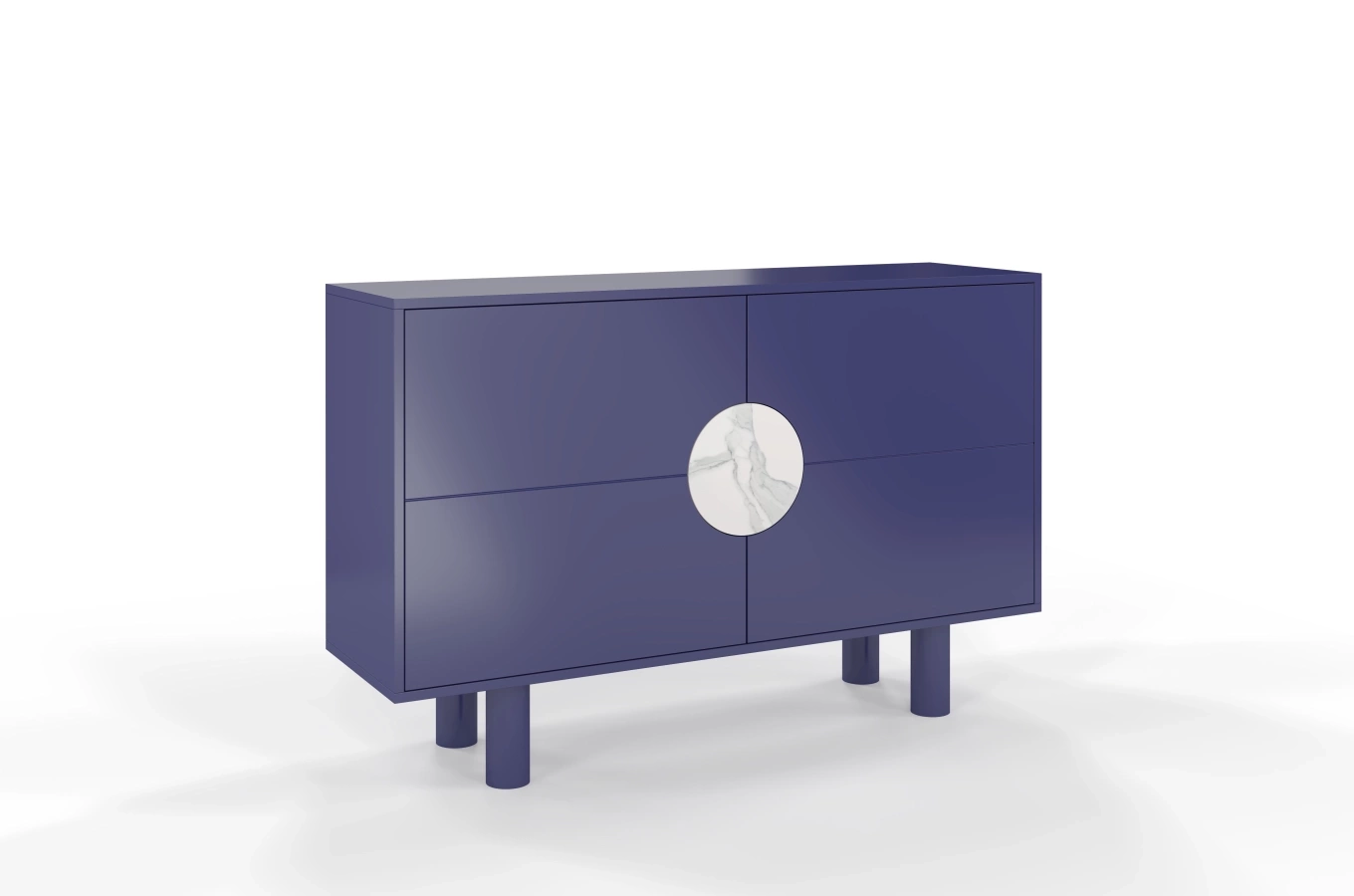 Nowoczesna komoda z marmurem Dancan ZOE 2D / kolor granat szlachetny / szer. 140 cm
