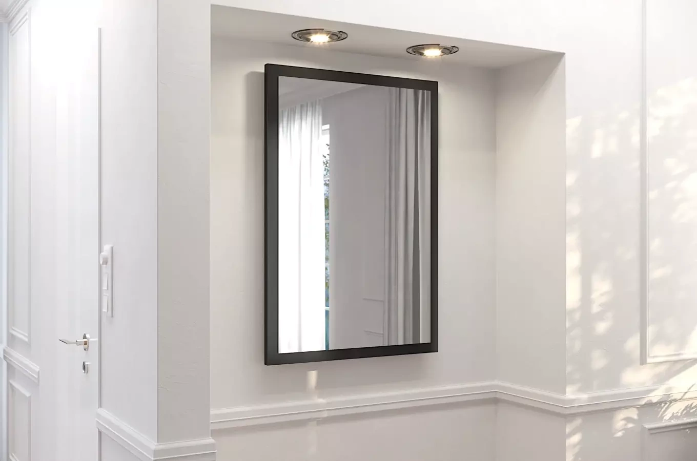 Lustro Dancan EVELINE w ramie w kolorze czarnym