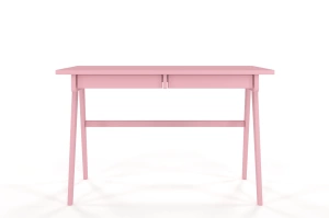 Drewniane biurko / toaletka z szufladami Visby EDDA / kolor pudrowy róż / 120x65 cm
