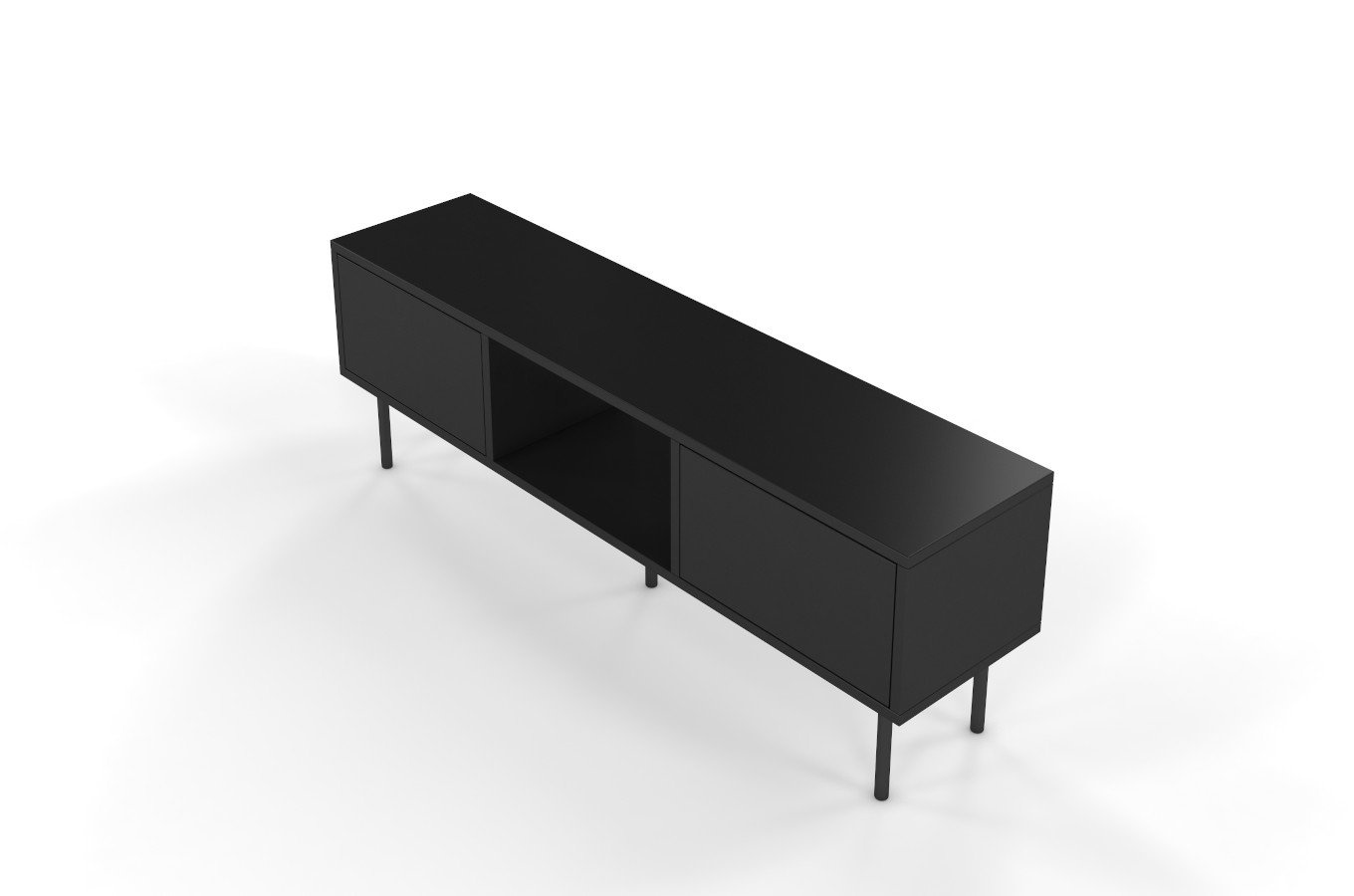 Czarna nowoczesna komoda RTV Dancan MIRKA / szer. 130 cm