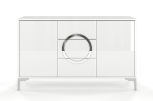 Biała nowoczesna komoda Dancan EVA połysk / szer. 138 cm