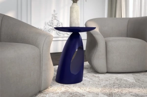 Stolik drewniany Kayani ISLAND różne kolory, wys. 40 cm / kolor granat szlachetny