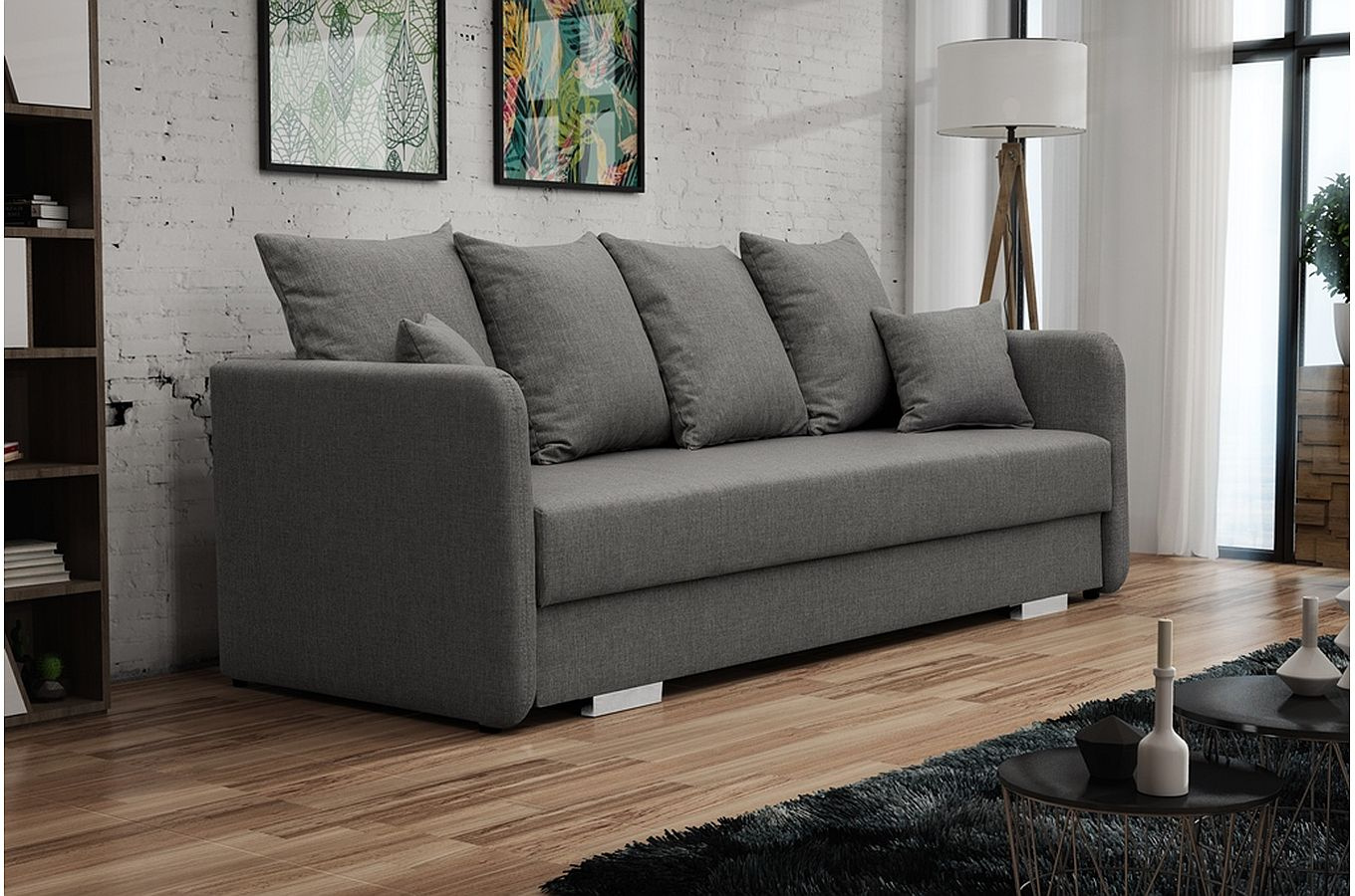 Nowoczesna rozkładana sofa JUAN z pojemnikiem na pościel