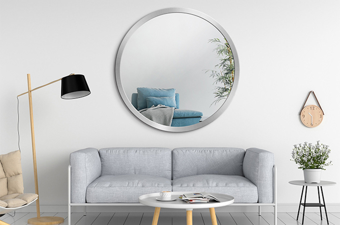Okrągłe lustro SCANDINAVIA BOLD / rama dostępna w 5 kolorach