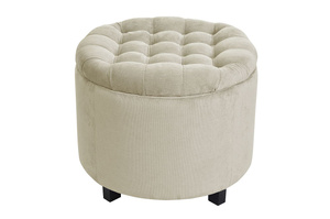 Tapicerowany puf ze schowkiem POMPADOUR i zdejmowanym siedziskiem