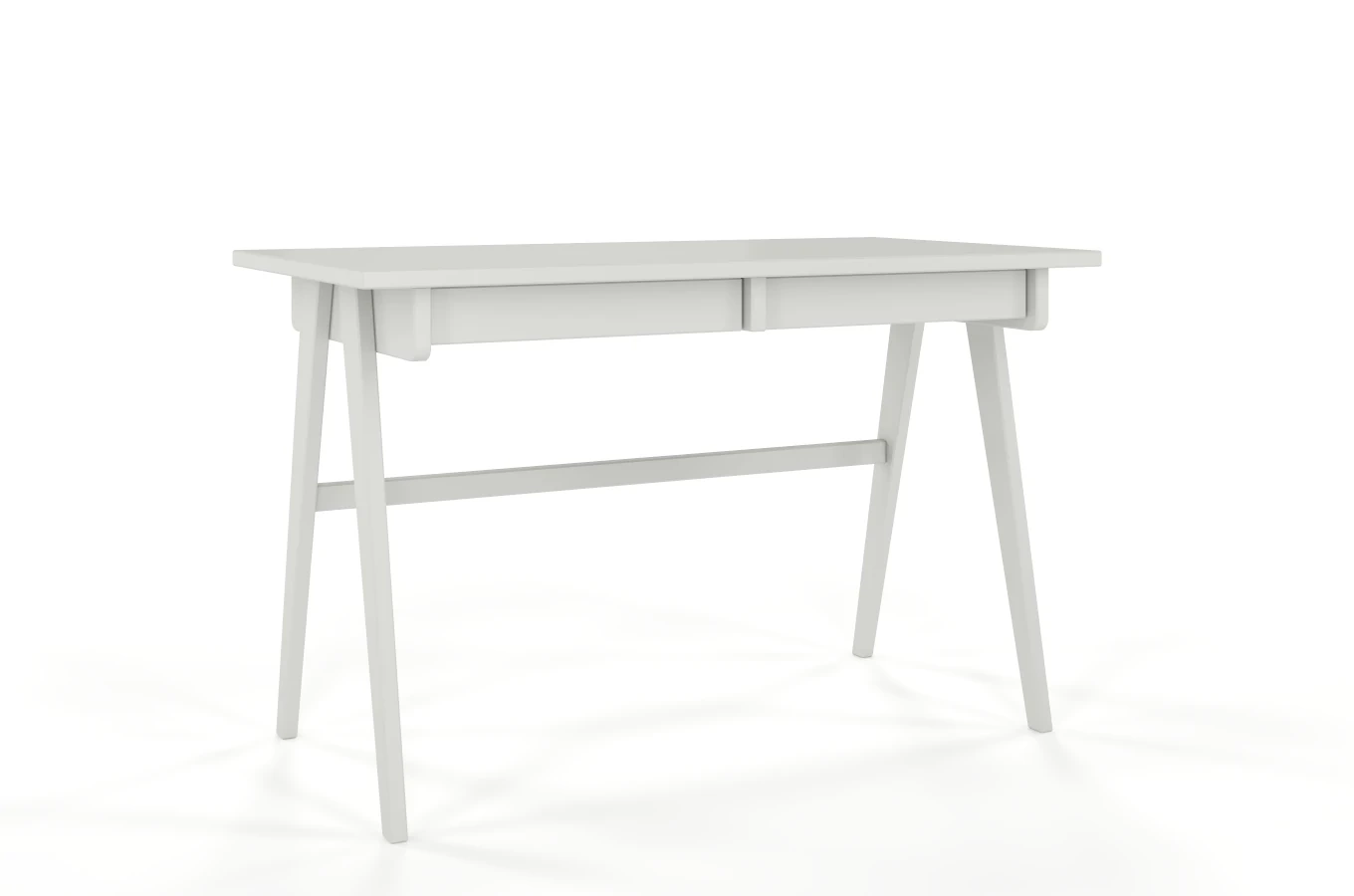 Drewniane biurko / toaletka z szufladami Visby EDDA / kolor szary mleczny / 120x65 cm