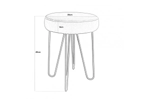 Tapicerowany taboret SECONDO na metalowych nogach / kolor tkaniny + podstawy do wyboru!
