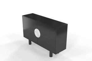 Nowoczesna komoda z marmurem Dancan ZOE 2D / kolor czarny / szer. 140 cm