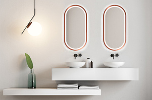 Nowoczesne lustro KORIA LIGHT z oświetleniem LED / rama dostępna w 5 kolorach