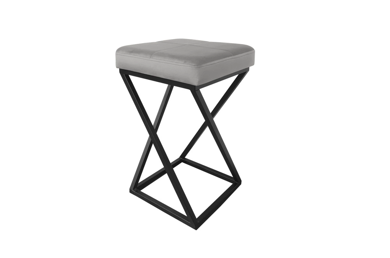 Tapicerowany hoker DIXI na metalowych nogach / kolor tkaniny + podstawy do wyboru!