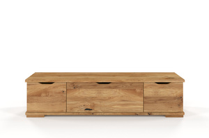 Drewniana szafka RTV dębowa Visby ARHUS z szufladami / szer. 157 cm