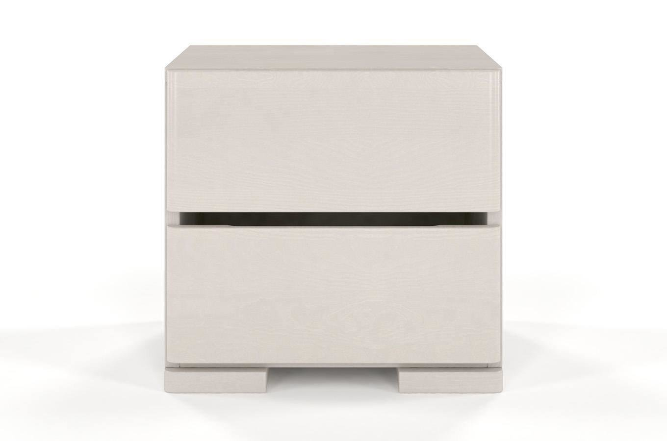 Drewniana szafka nocna sosnowa Visby Sandemo High 2S / kolor biały