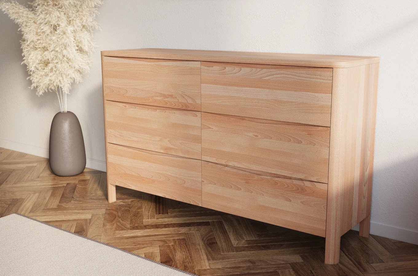 Drewniana komoda bukowa Visby MODENA LOW 150