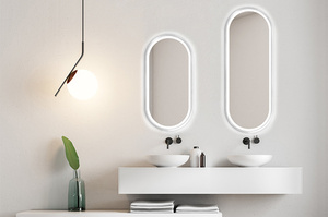 Nowoczesne lustro KORIA LIGHT z oświetleniem LED / rama dostępna w 5 kolorach