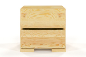 Drewniana szafka nocna sosnowa Visby Sandemo High 2S / kolor orzech