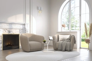 Metalowy stolik pomocniczy do salonu Kayani IROKO / kolor biały