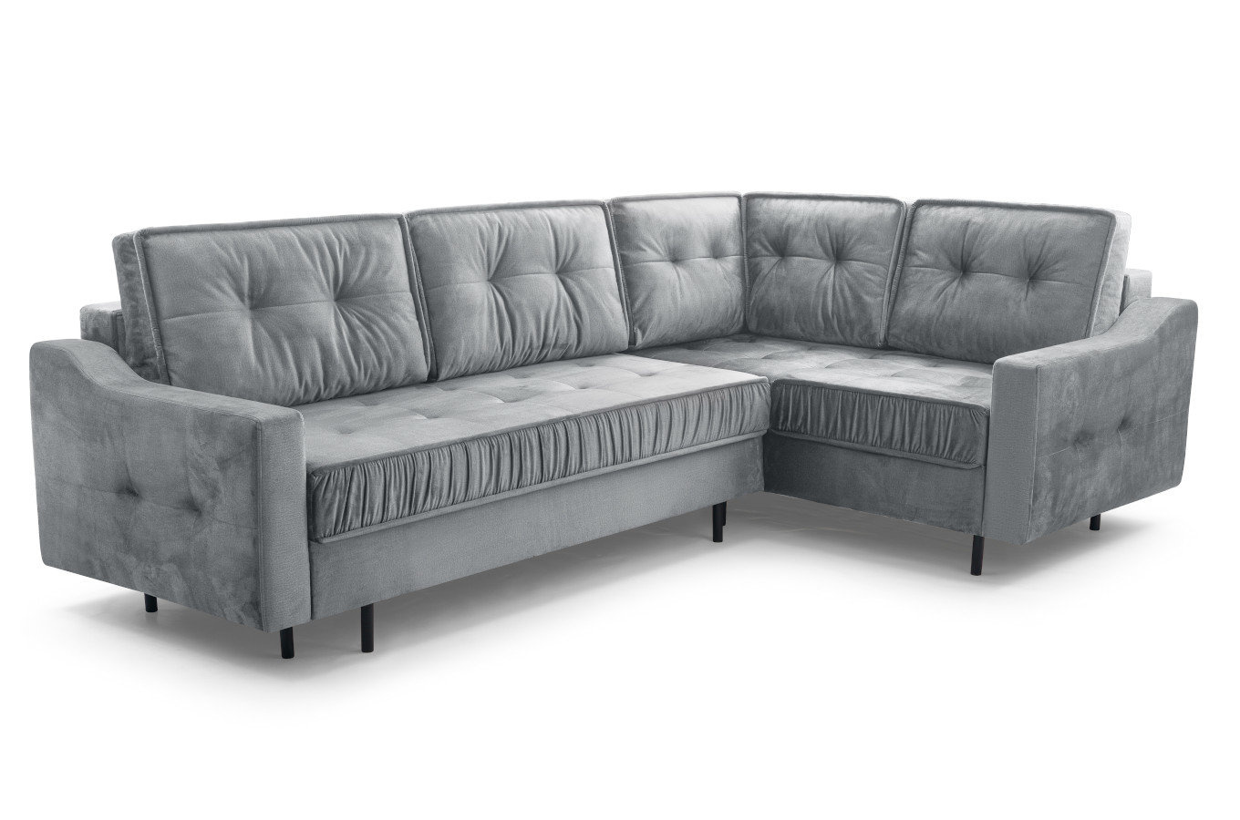 Nowoczesny narożnik HAITI L z funkcją spania i pojemnikiem na pościel