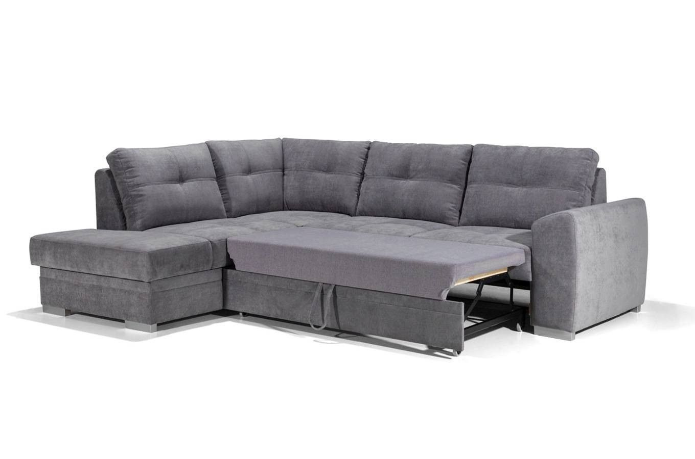 Elegancki narożnik AZURRA z funkcją spania i pojemnikiem na pościel