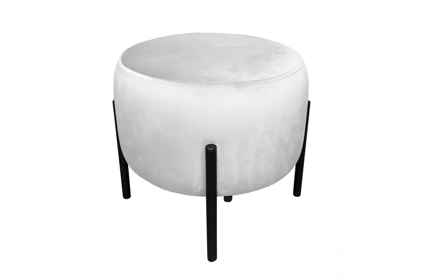 Tapicerowany okrągły puf OTTO na metalowych nogach / kolor tkaniny + podstawy do wyboru!