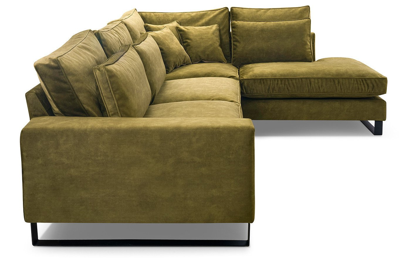 Nowoczesny narożnik LAURENTIA L z metalowymi nogami