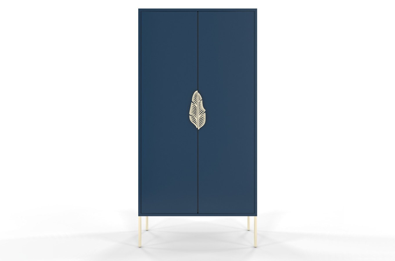 Wysoka granatowa komoda ze złotymi dodatkami Skandica MERLIN / szer. 80 cm